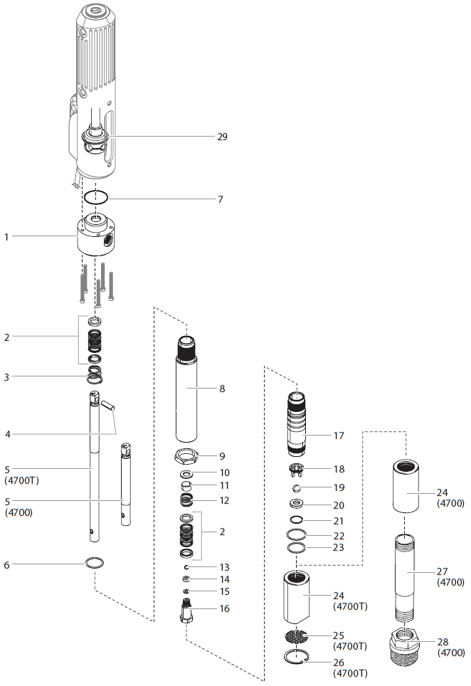 PowrBeast 4700/4700T Fluid Section Parts (P/N 0537255 / 0537268)